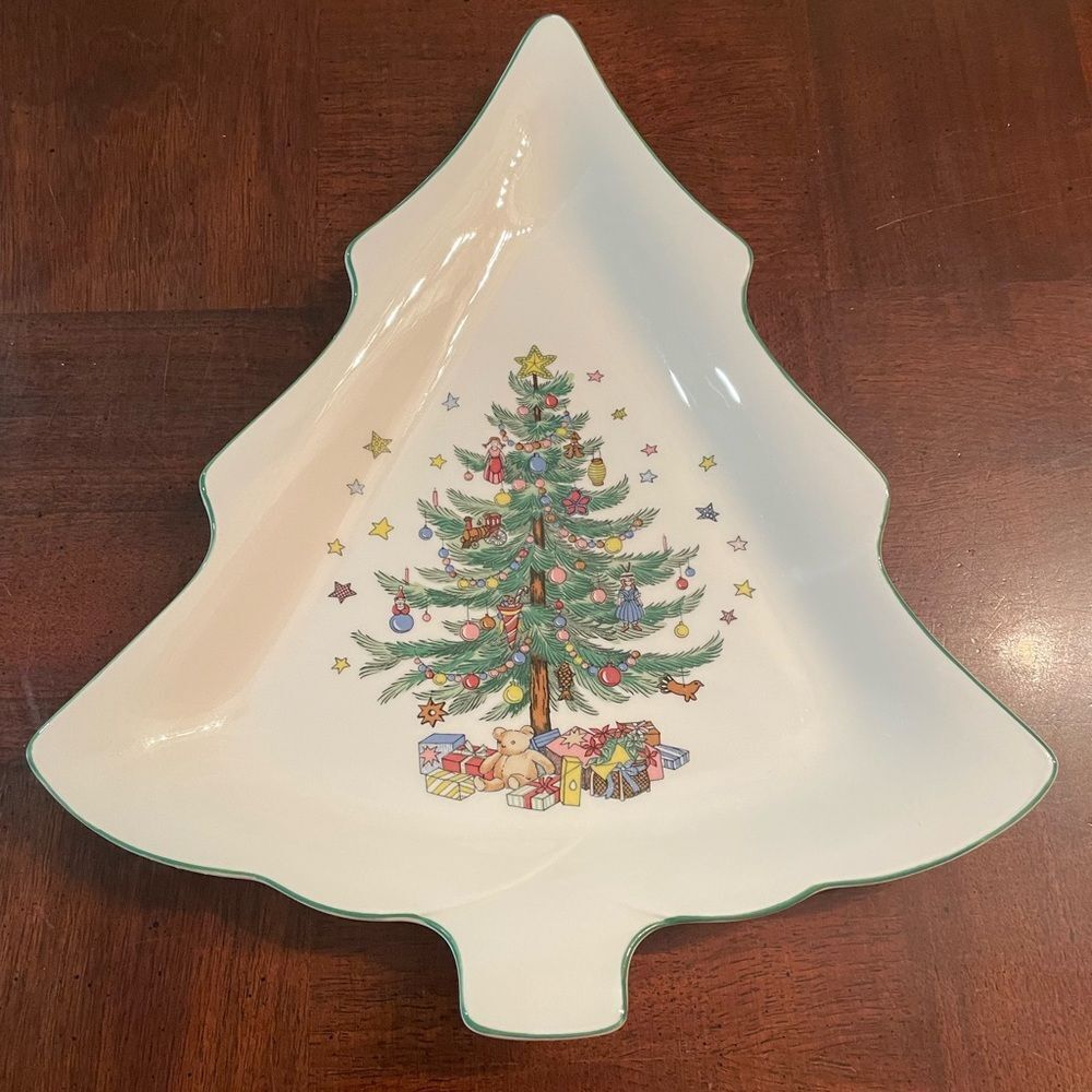 Nikko Christmastime Christmas Time 11.25" Tree Platter Japan Serving Can…